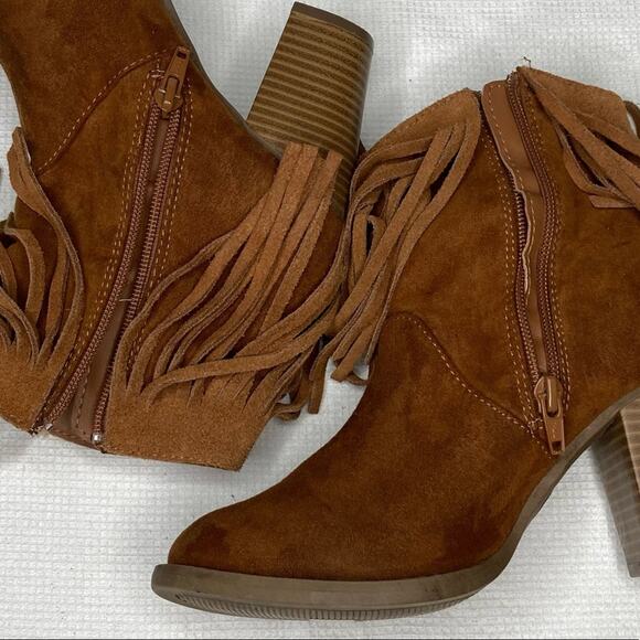 Mossimo Supply Brown Tassel Fringe Ankle Boots Size 6 - Picture 11 of 11